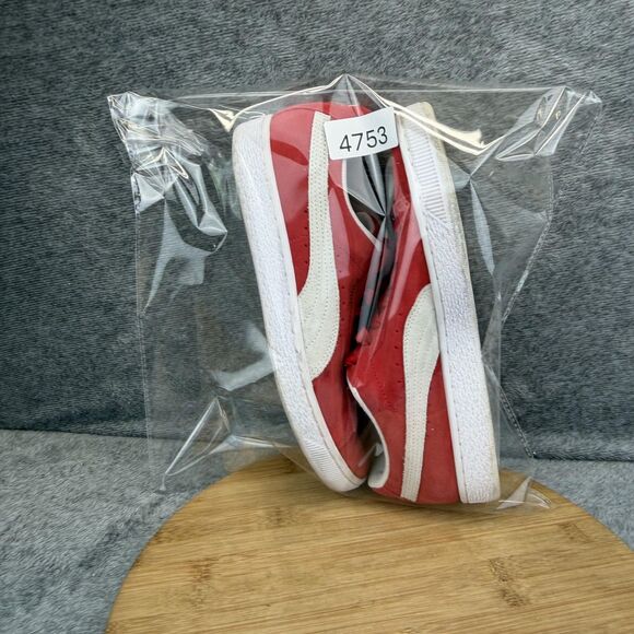 Puma Suede Shoes Mens Size 9 Red White Low Top Athletic Sneakers 352634 65